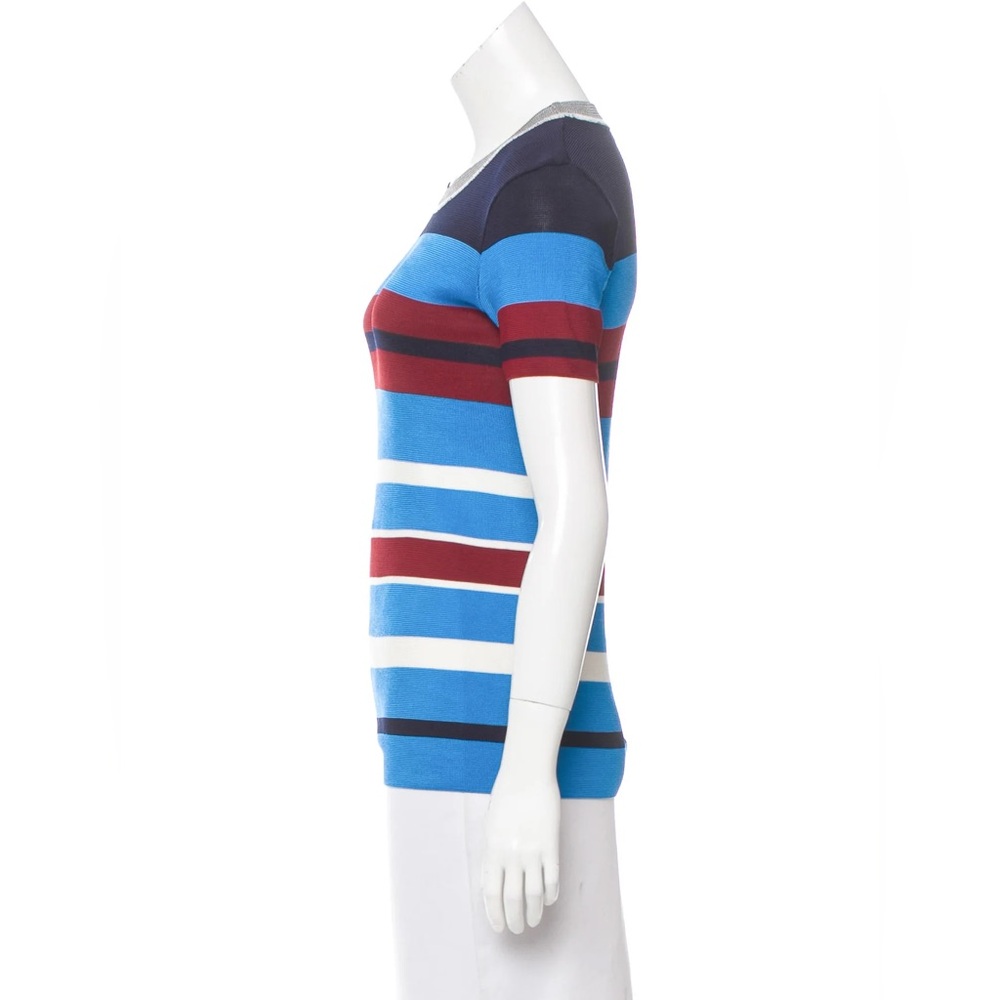 Sandro Stripe Print Short Sleeve Top ASO Maisie Williams and Evanna Lynch - Picture 5 of 16